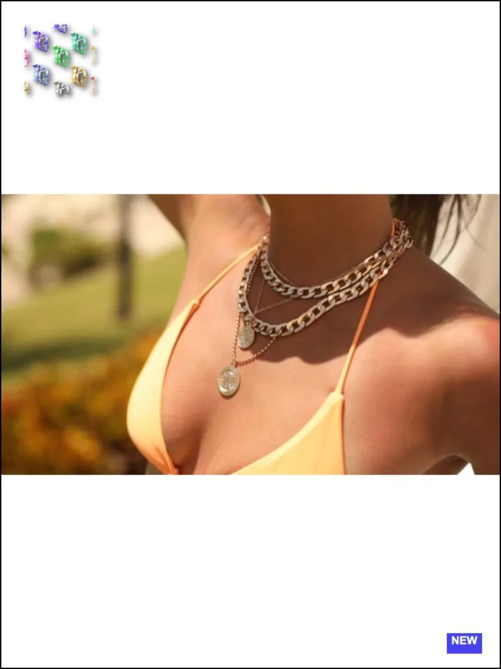 Layered Coin Pendant Necklaces Set - 3 Piece Dainty Chunky Chains